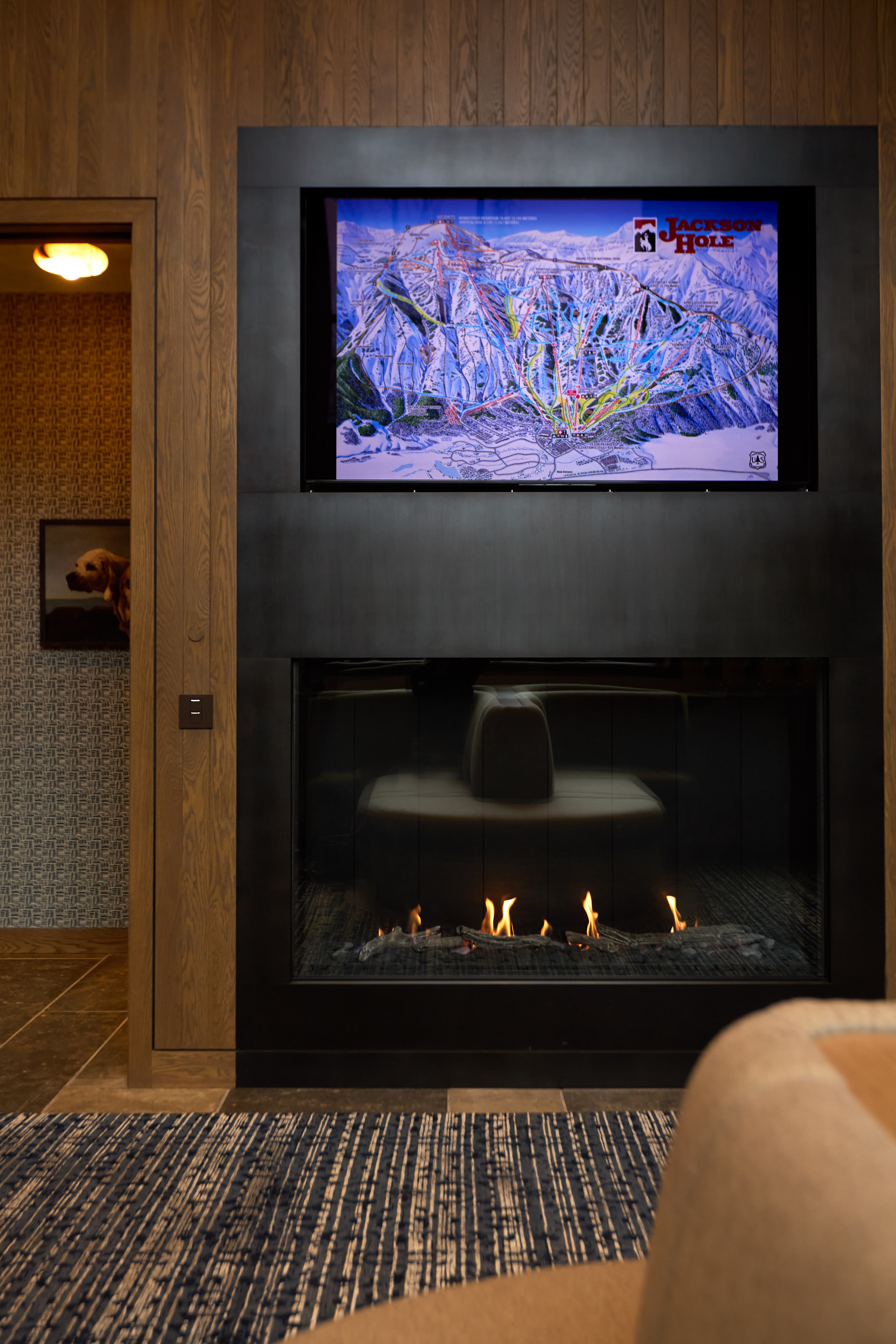 Entry fireplace